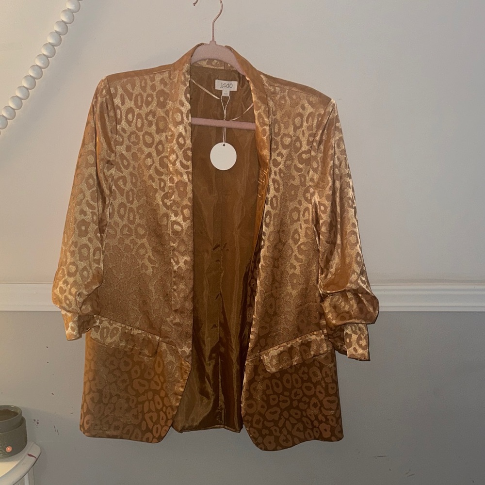 Leopard Print Bronze Blazer